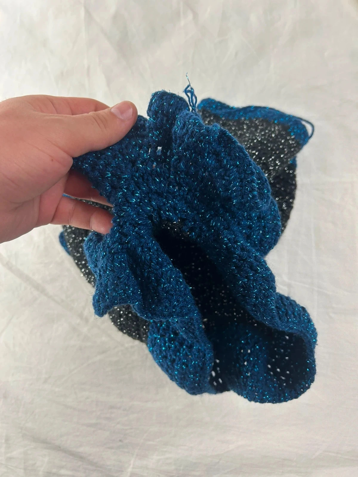Saia costurada à mão tamanho único vintage azul escuro – photo 7